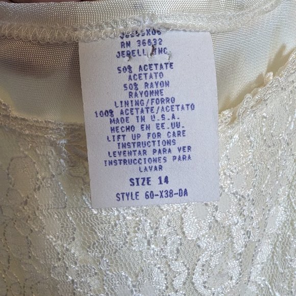 Roaring 20s Gatsby Drop Waist Dress! | L | Cream | Lace and Crystal Pleats | EVC - Picture 7 of 7